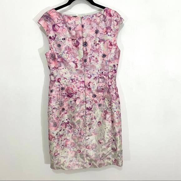 Kay Unger Pink Brocade Dress - Picture 6 of 8